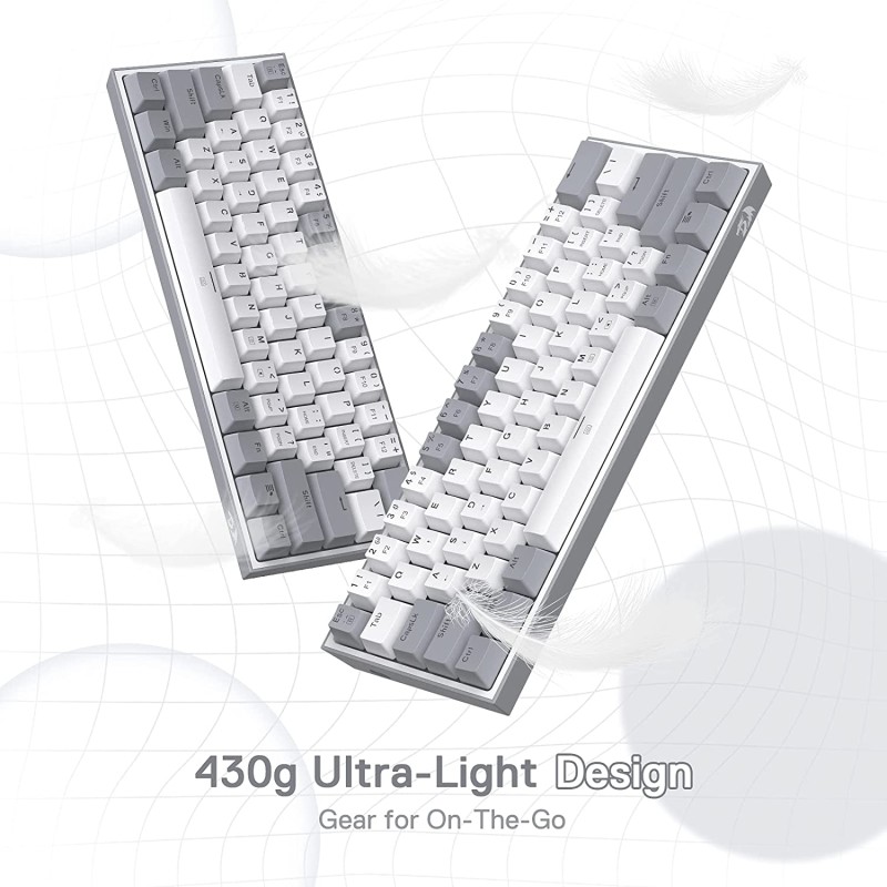 Redragon Fizz K617 White and Grey- RED SWITCH
